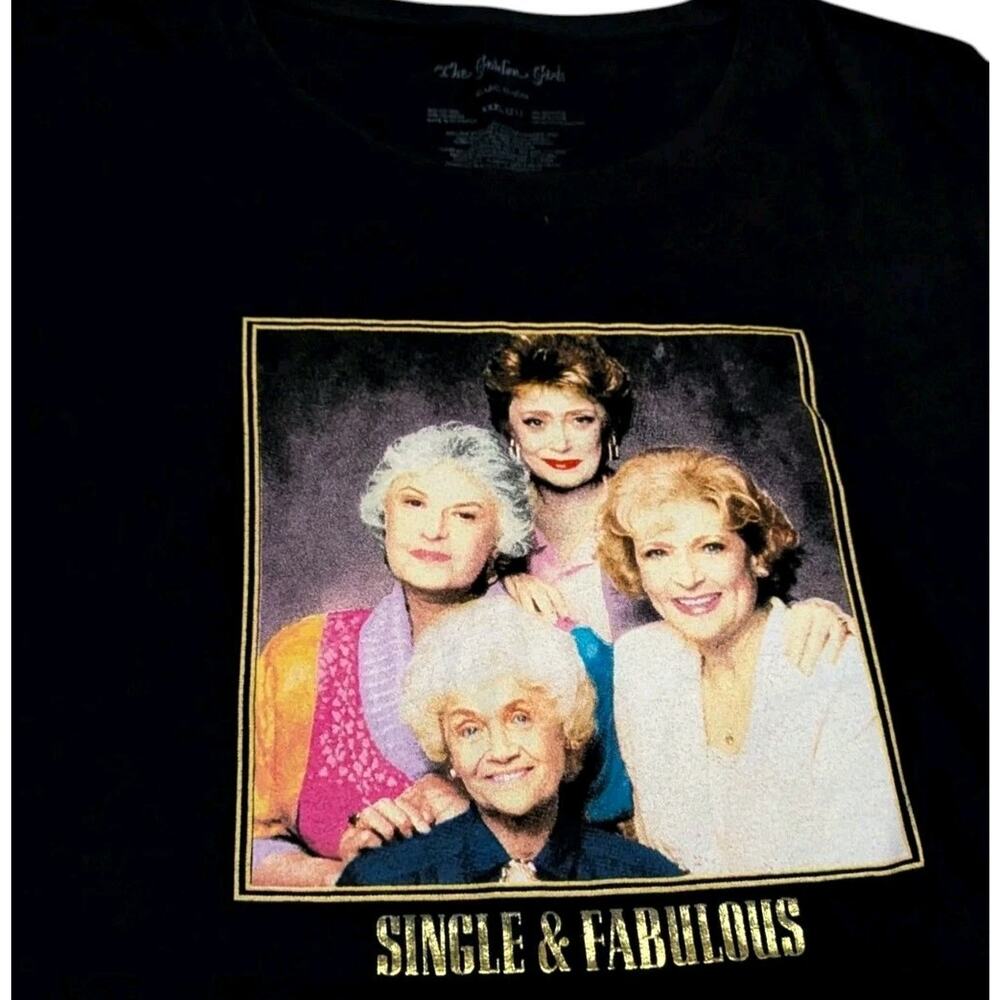 Golden Girls Single Fabulous Crop Top Graphic T Tee Shirt Women Plus 2X Black - Picture 4 of 6